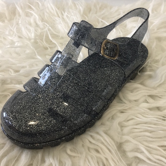 Shoes Black Glitter Jelly Sandal Poshmark